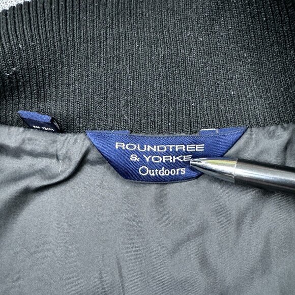 Roundtree & Yorke Mens Black Full Zip Jacket Lined Mock Neck Freece Pockets Sz M - Picture 6 of 14